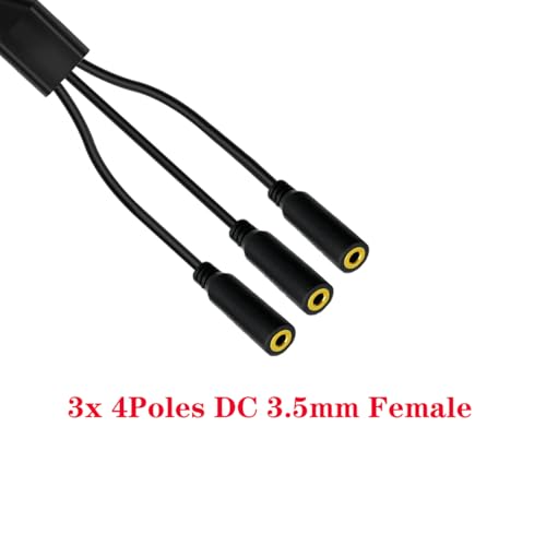 3.5mm Headphone Y Splitter Audio Cable (50cm) | 4Poles 1 to 3 Way 3.5mm (1/8") TRRS AUX Stereo Jack 1 Male to 3 Female Adapter Cord for Earphone,Headset,Laptop,Phone(3 Way) - style: 3 Way