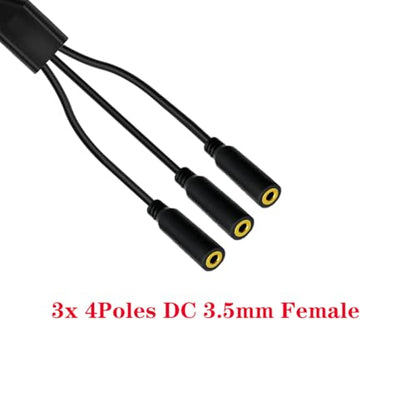 3.5mm Headphone Y Splitter Audio Cable (50cm) | 4Poles 1 to 3 Way 3.5mm (1/8") TRRS AUX Stereo Jack 1 Male to 3 Female Adapter Cord for Earphone,Headset,Laptop,Phone(3 Way) - style: 3 Way