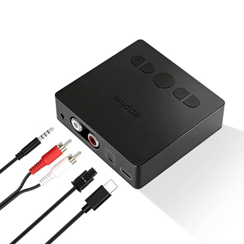 Auracast Broadcast Transmitter with LC3 Low Latency Audio Codec, Bluetooth & Wired Dual Input Mode, Optical Digital, RCA, AUX, USB-C Audio Input, Wireless Audio Sender for TV, Projector, Home Stereo