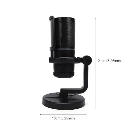 Docooler USB Condenser Dynamic Microphone with ENC Noise Reduction Quick Mute RGB Lighting Volume Gaming Microphone Control for Laptop Desktop PC Gaming Live Streaming Recording