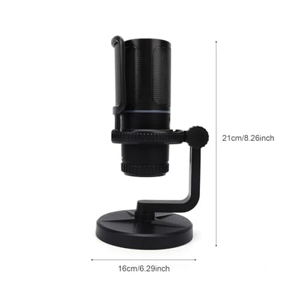 Docooler USB Condenser Dynamic Microphone with ENC Noise Reduction Quick Mute RGB Lighting Volume Gaming Microphone Control for Laptop Desktop PC Gaming Live Streaming Recording