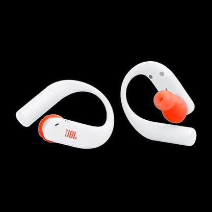 JBL Endurance Peak 4 True Wireless Noise Cancelling Sport Earbuds Bundle with gSport Case (White) - color: White