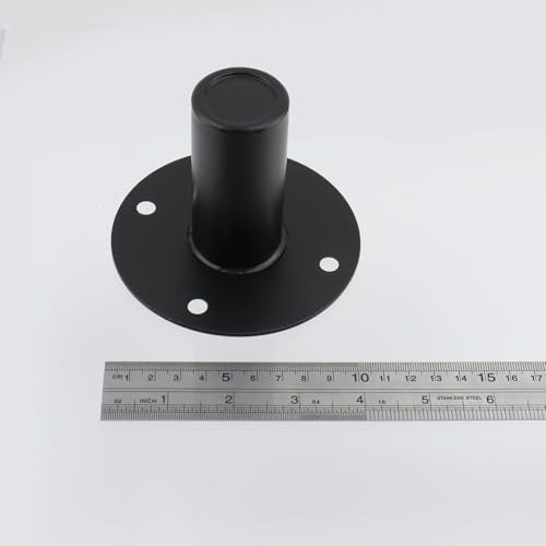 T Tulead Black Speaker Stand Top Hat, 4.21"×3.27", 4PCS | Iron Speaker Pole Mount, Cabinet Pole Mount Adapter, Include Screws - size: 4.21"×3.27", 2PCS