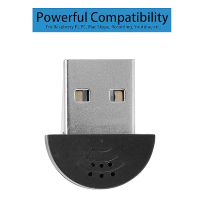 2 Pcs USB 2.0 Mini Microphone for Raspberry Pi 5 4 Model B, Module 3B+, Laptop/Desktop PC Plug and Play for Skype, MSN, Yahoo Recording, YouTube, Google Voice Search and Games