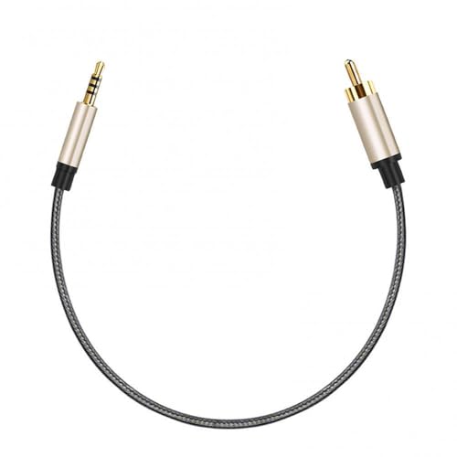 Digital Coaxial Audio Video Cable for TV Soundbar Soundbox Home Audio System, Stereo 3.5mm Male to SPDIF RCA, Gold-Plated Connector, Pure Copper Conductor, Zinc Alloy Shell, Nylon Braided (2M)