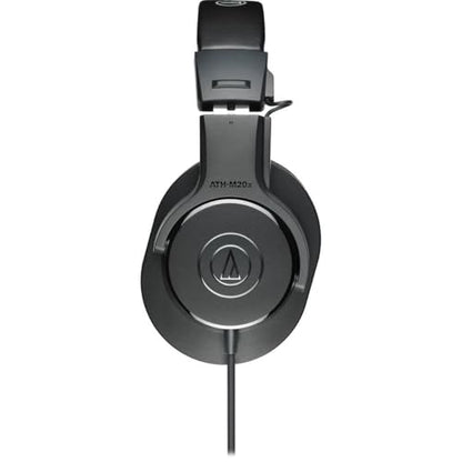 Audio-Technica 3 Pack ATH-M20x Professional Monitor Headphones, 96dB, 15-20kHz, Black - with Microfiber Cloth