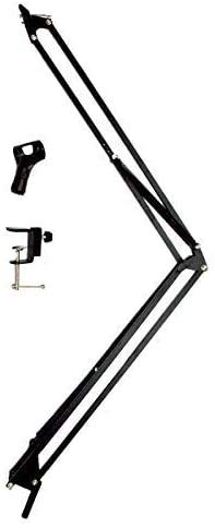 ChromaCast Pro Series 28" Scissors Arm Adjustable Microphone Desk Stand with Boom Suspension, Includes Mic Clip (CC-SDMIC-STAND-28)