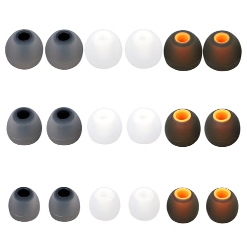 Silicone Earbud Tips Replacement Ear Tips Earbud Covers Fit Most in-Ear Earbuds(Inner Hole 3.8mm -5.1mm) Headphone Earbud Rubber Tips9 Pairs S M L - color: multicolour/15