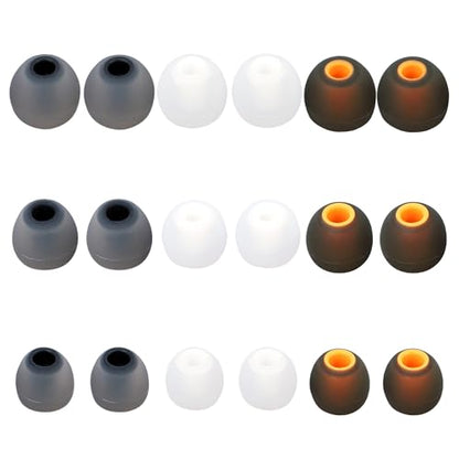 Silicone Earbud Tips Replacement Ear Tips Earbud Covers Fit Most in-Ear Earbuds(Inner Hole 3.8mm -5.1mm) Headphone Earbud Rubber Tips9 Pairs S M L - color: multicolour/15