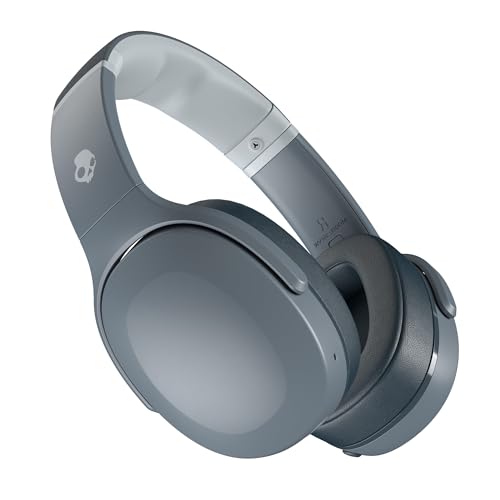 Skullcandy Crusher Evo Wireless Bluetooth Headphones with Extra USB-C Charging Cable, Multi-Sensory Bass, Noise Isolating Over-Ear Fit, 40 Hours Battery, Microphone for iPhone Android - Chill Grey - color: Chill Grey