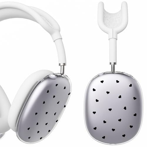 for AirPods Max Headphones Love Heart Ear Covers for AirPods Max 2 | Cute Clear Ear Cups Cover | White Silicone Ear Pad Case Headband Cover for Apple AirPods Max 2/1 (2026/2024/2020) - color: Heart E/White