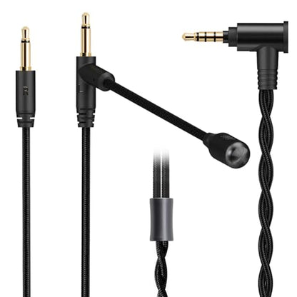 FAAEAL Voice Call Microphone Boom Cable,Aluminum Alloy Mic Dual 3.5mm Gaming Cable Compatible with Hifiman HE4XX HE560 MDR Z1R Beyerdynamic T1Ⅱ for Studio Gaming livestreams Audiophile 3.5mm 6.5ft - size: 3.5mm Boom Mic