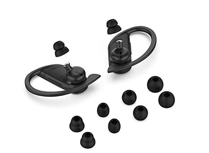 A-Focus [ 8 Pairs ] for Powerbeats Pro 2 Ear Tips L/M/S/Double Flange 4 Size Soft Silicone Replacement Fit in Case Eartips Earbuds Wing Earplug Gel Cover Compatible with Powerbeats Pro 2nd Black