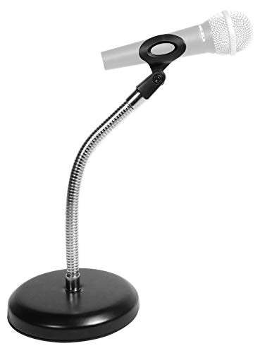 Rockville RDMS6 Studio Desktop Mic Stand, 11.8" Gooseneck, Weighted Base