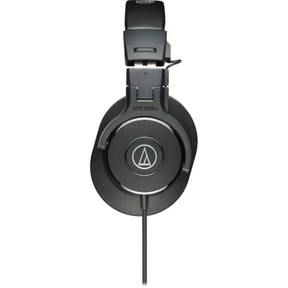 Audio-Technica ATH-M30x Professional Monitor Headphones (Black) Bundle with USB-C Headphone Adapter w/Built-in DAC + Cleaning Cloth (3 Items)
