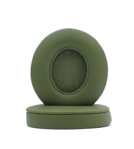 Replacement Ear Pads Compatible with Beats Solo 3.0 Wireless Army Green | for Beats Solo2 wired headphones Memory Foam/Protein Leather Earpads Earmuffs(Not for Studio headphones) - color: Army Green