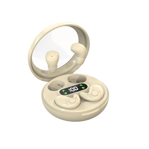 Earbuds,Mini Invisible Sleep Earbuds,Bluetooth 5.4 Ultra- Stylish Headphones for Sleep,Comfortable Blocking Noise,2-Pack Small mini Invisible Wireless Earbuds for Sleeping (Khaki) - color: Khaki