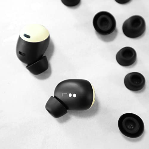 6 Pairs Eartips Compatible with Pixel Buds Pro Ear Tips Buds, Replacement Silicone Rubber Earbuds Gel Earplug Wing Fit in Case Accessories Compatible with Google Pixel Buds Pro - S/M/L Black - color: black