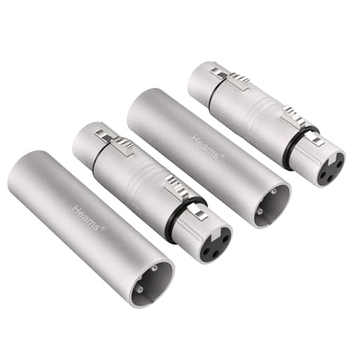 Professional 4 Pack (2 Pair) XLR Adapter, Noise Free, Long-Lasting | 3 Pin XLR Female to Female & Male to Male Connector, XLR Gender Changers, Fit for Microphone, Audio Mixer, Speaker, Silver - size: 2 Pair
