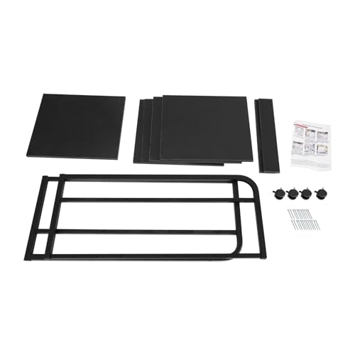 5 Tier Rolling AV Media Stand, Corner Audio Video Equipment Rack with Locking Wheels, Adjustable Shelves for Stereo Receiver Speakers and TV Components, Black