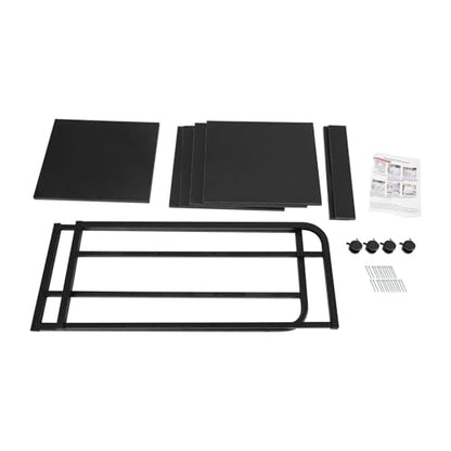 5 Tier Rolling AV Media Stand, Corner Audio Video Equipment Rack with Locking Wheels, Adjustable Shelves for Stereo Receiver Speakers and TV Components, Black