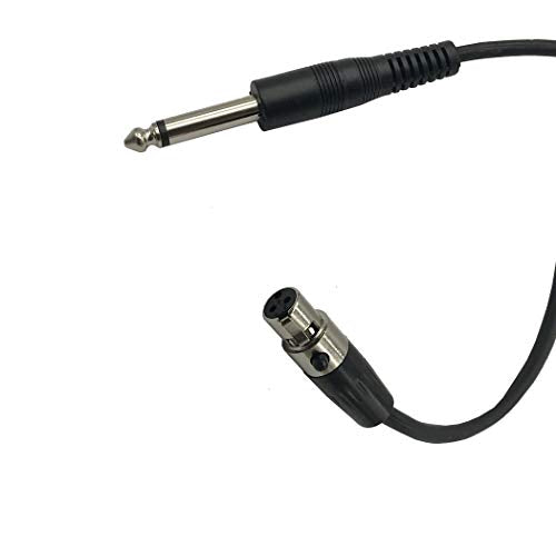 Seadream 1/4 inch Male to 3 Pin Mini XLR Female Electric Guitar bass Instrument Cable Wire Cord for akg Body Pocket Pack Mini XLR to 1/4" 6.35mm Cable(Black 5FT) - size: 5FT