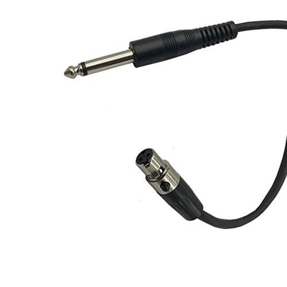 Seadream 1/4 inch Male to 3 Pin Mini XLR Female Electric Guitar bass Instrument Cable Wire Cord for akg Body Pocket Pack Mini XLR to 1/4" 6.35mm Cable(Black 5FT) - size: 5FT