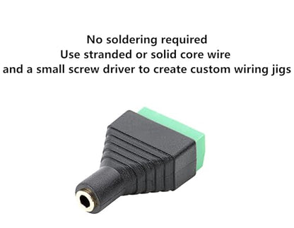 3.5mm 4Pole Female TRRS Stereo AudioVideo AUX Balun Adapter2pcs | 1/8" Female Jack to 4 Screw Solderless Terminal Female Adapter AUX Balun Connector for Headphone