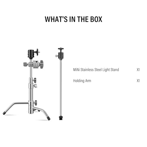 Heavy Duty Mic Stand for Desk, SUPON Stainless Steel Desktop Microphone Stand with 5/8, 3/8, 1/4 Adapters, Pro C-Stand Boom Arm for Blue Yeti, Shure SM7B, Camera, Light, Video Recording