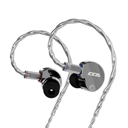 CCA Phoenix in-Ear Monitor Headphones, Dual-Magnet Dynamic Driver IEM with HiFi Clear Sound & Deep Bass, Full-Metal Professional Gaming Earbuds for Musicians, Singers, and Audiophiles(3.5mm Plug) - color: Silver, style: Without Mic,3.5mm