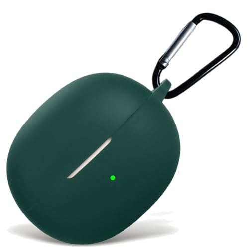 Silicone Protective Case for i121 Earbuds, Compatible with King Lucky Clip-On Open Ear Headphones, Full Cover Shockproof Anti-Scratch Case with Keychain Carabiner, Charging Port Access - color: Green