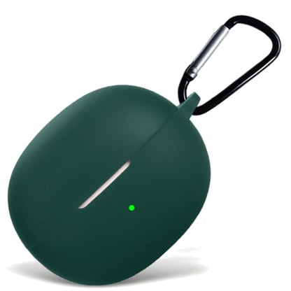 Silicone Protective Case for i121 Earbuds, Compatible with King Lucky Clip-On Open Ear Headphones, Full Cover Shockproof Anti-Scratch Case with Keychain Carabiner, Charging Port Access - color: Green