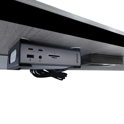 Under Desk Holder for Thunderbolt 4 Dock/Thunderbolt 3 Dock and Power Cable, Under Desk Iron Storage Rack for TS4 / TS3 Plus, No Drill, Easy Install with All Hardware Included - color: Black