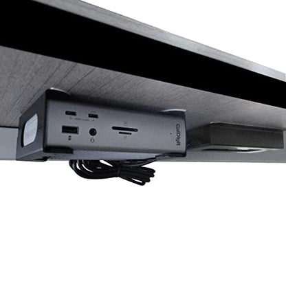Under Desk Holder for Thunderbolt 4 Dock/Thunderbolt 3 Dock and Power Cable, Under Desk Iron Storage Rack for TS4 / TS3 Plus, No Drill, Easy Install with All Hardware Included - color: Black