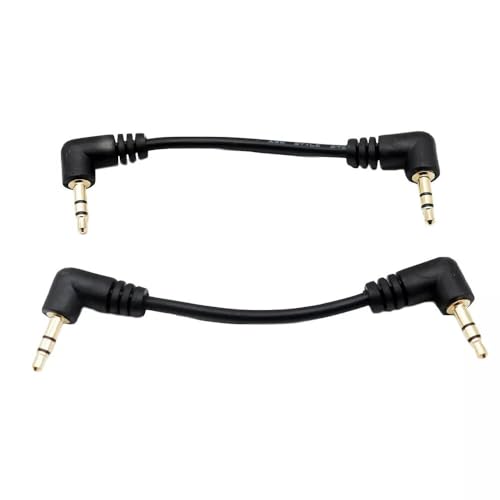 10PCS Short 3.5mm Right Angle Cable, Gold Plated 90 Degree 3.5 Male to Male Audio Stereo Jack Plug Car Aux Audio Cable (10 cm)