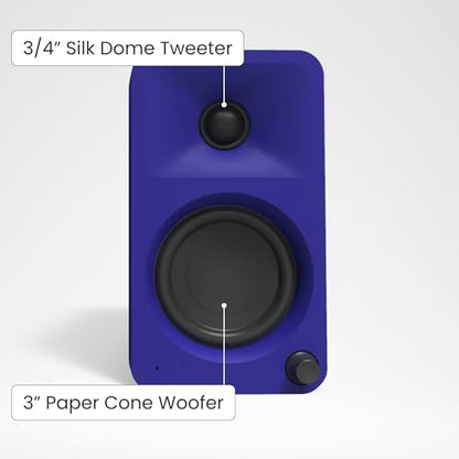 Kanto ORAML 100W Powered Reference Desktop Computer Speakers with Bluetooth 5.0 and USB-C Input | Bi-Amplified | 100 Hz Automatic Crossover | Reference Quality Sound | Pair | Purple - color: Purple, size: 3" Woofer - 100 Watts