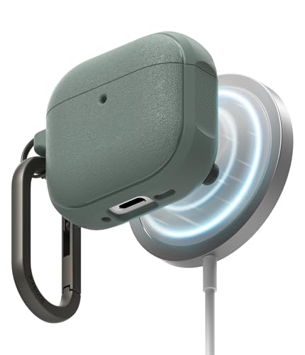 Ringke Onyx Magnetic for AirPods 4 Case [Compatible with MagSafe] Oil & Dirt Resistant Feels Good in The Hand Non-Slip Lightweight Cover with Carabiner - Sage Green - color: Sage Green, size: AirPods 4