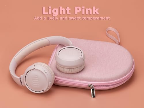 Ginsco Case Compatible with JBL Tune 510BT/520BT/500BT, Compatiblewith Sony WH-CH520/510, Ultra-Slim Hard Shell Headphone Case for On Ear Headphones (Pink) - color: Pink