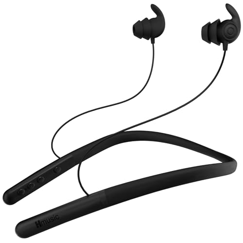 Hmusic HS88 Sleep Earbuds for Side Sleepers, 30dB Noise Isolation | Ultra-Thin Silicone, 12H Playtime with Sleep Timer, Secure Fit Neckband Headphones for Yoga, Travel, Audiobooks & Meditation - color: Black