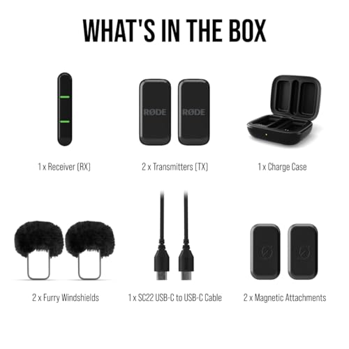 RØDE Wireless Micro — Compact Wireless Microphone for Lightning (X Through 14), Two Mics with Charging Case for Smartphone Content Creation, Black — NOT for iPhone 15+ | Compact Wireless Microphone for Lightning (X Through 14), Two Mics with Charging Case