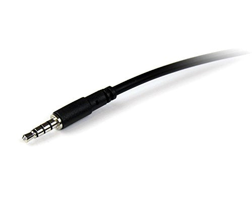 StarTech.com 1m 3.5mm 4 Position TRRS Headset Extension Cable & StarTech.com Headset Adapter, Microphone and Headphone Splitter - Black