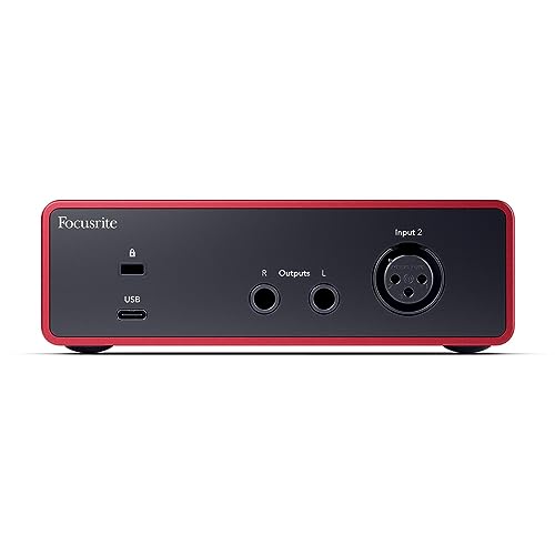 Focusrite Scarlett Solo 4th Gen USB Interface with Software Suite, Bundle With H&A Pop Filter, XLR M to F Cable 10'