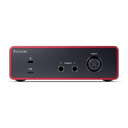 Focusrite Scarlett Solo 4th Gen USB Interface with Software Suite, Bundle With H&A Pop Filter, XLR M to F Cable 10'
