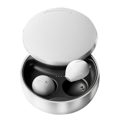 Xmenha Smallest Invisible Earbuds Wireless Ear Buds Bluetooth in Ear Mini Discreet Small Tiny Earpiece Sleep Earbuds Hidden with Charging Case Headphones for Small Ears Work Sleeping Android White - color: White
