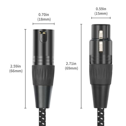 2FT XLR Male to Dual Female Cable – 3pin XLR Y-Splitter Shielded Audio Cable for Mic Splitting & Studio Use 2-Pack - color: 1 Male to 2 Female