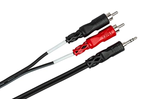 Hosa CMR-203 3.5 mm TRS to Dual RCA Stereo Breakout Cable, 3 Feet