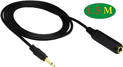Golden Plated 3.5mm Mono 1/8 inch Audio Male to 6.35mm 1/4 inch Female Jack Converter Cable Cord Adapter (1.5M/5 Feet) - color: 1.5M/5 Feet