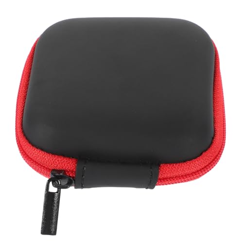 Uonlytech Portable Eva Earbuds Case Pouch with Zipper, Travel Electronics Organizer and Cable Storage Bag for Earbud Protection, Red Compact Holder for Travel Essentials