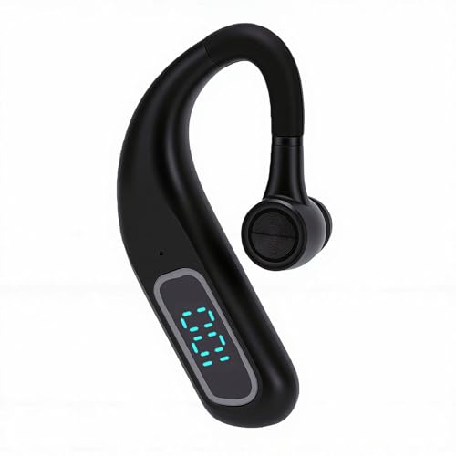 Bewinner Wireless Bluetooth Earphone with Noise Canceling Single Ear Headset, Long Battery Life 180mAh, Ergonomic Reversible Fit, Clear Call for Business