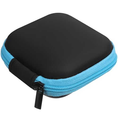 Sewroro Mini EVA Headphone Case, Portable Travel Earphone Pouch, Earbud Storage Box, USB Cable Holder, 2.95 x 2.95 x 0.98 Inches () - color: Blue